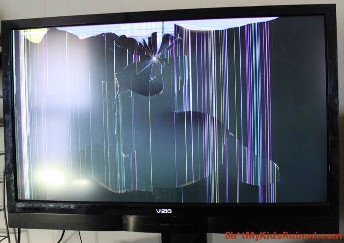 Broken LED TV Screen